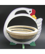 Decorative Goose Collapsible Wood Spiral Basket – NOS       - £11.00 GBP