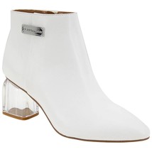 BCBGeneration Women Clear Heel Ankle Booties Axton Size US 7M White Faux Leather - £50.64 GBP