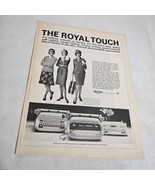 Royal Touch Typewriters Three Women in Work Attire Vintage Print Ad 1965 - $5.98