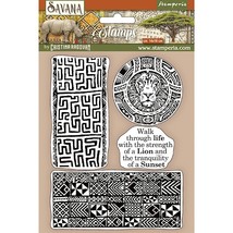 Stamperia Cling Rubber Stamp 5.5&quot;X7&quot;-Ethnical Borders, Savana - $19.08