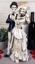 Love Never Dies Wedding Bride And Groom Skeleton Couple In Dancing Pose Figurine - £26.37 GBP