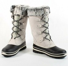 Khombu Womens Emily Gray Suede Leather Faux Fur Snow Boot Waterproof Size 6 - £23.80 GBP