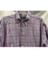 Ralph Lauren Button Down Shirt Pink Blue Plaid Long Sleeve Top Logo Men ... - $21.66 CAD