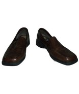 EUC - EARTH SHOE BROWN LEATHER LOAFERS SHOES SIZE 7 B - £14.00 GBP