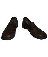 EUC - EARTH SHOE BROWN LEATHER LOAFERS SHOES SIZE 7 B - $17.81