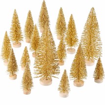 60 Pieces Artificial Mini Christmas Tree Sisal Snow Trees Bottle Brush Christmas - £27.13 GBP