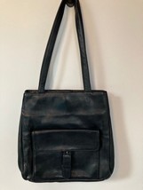 Preview Collection Black Leather Shoulder Bag - £18.19 GBP