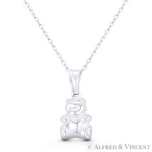 Pot Belly Teddy Bear Charm Children&#39;s Toy Jewelry Pendant in 925 Sterling Silver - £12.36 GBP+