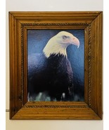 American Bald Eagle Print Art Decor In Rustic Vintage Wood Frame 13.5&quot;X ... - £38.94 GBP