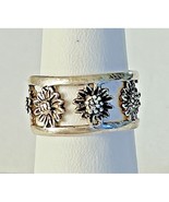 925 STERLING SILVER SUNFLOWER BAND RING SIZE 7 SKY - $34.75
