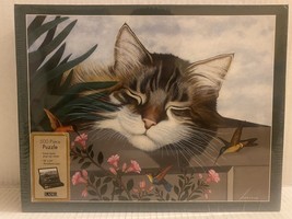 NEW Rocky Selland  500 Piece Puzzle Cat and Hummingbird, artist Lowell Herrero - £27.24 GBP