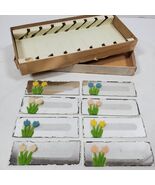 Vintage 1950 Eight Glass Place Cards Floral Party Vintage in Box - $615.44 MXN