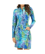 NWT Ladies IBKUL CAMILLE NAVY Long Sleeve Mock Golf Dress - M &amp; XL - $1,716.52 MXN