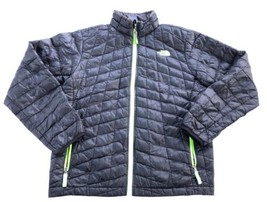 The North Face Thermoball Puffer Jacket Youth Size L 14/16 Black W neon Green - £31.22 GBP