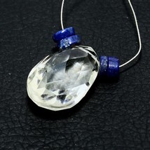 Crystal Quartz Faceted Pear Lapis Lazuli Beads Briolette Natural Loose G... - $2.98