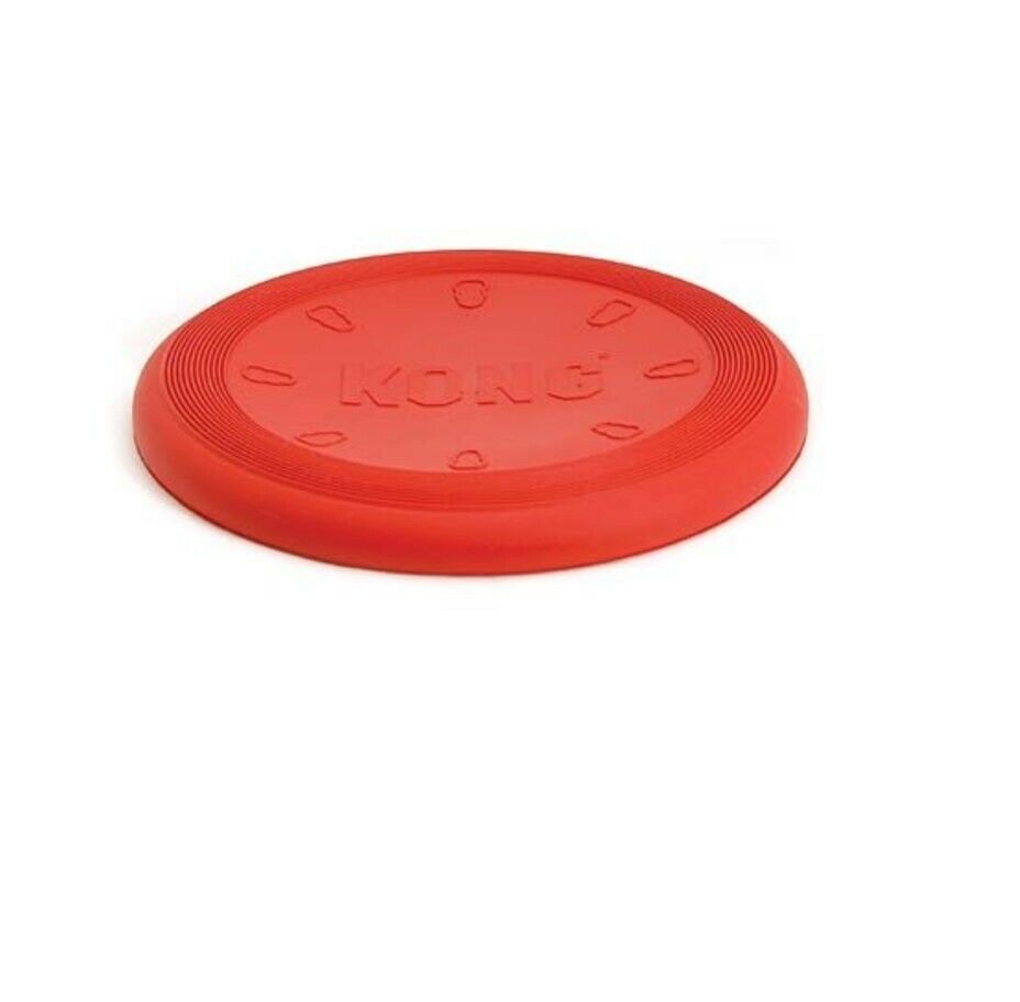 Kong Flyers Dog Frisbee For Dogs Flexible Natural Rubber Catch Disc Small 7.5" - £14.99 GBP
