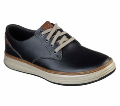 Men&#39;s Skechers Moreno - Gustom Oxford Shoes, 66073 /BLK Multiple Sizes Black Lea - £64.10 GBP