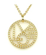 18k Yellow Gold &quot;LOVE&quot; Disk Pendant w/ Appx 6.96 ct Diamonds 34&quot; - $223,034.22 MXN