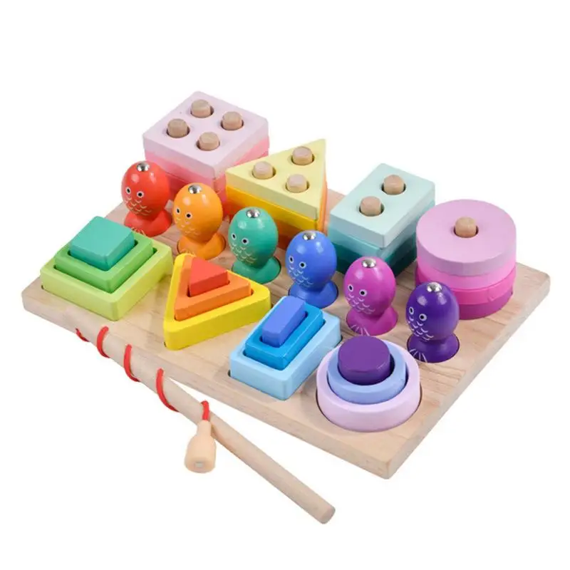 Magnet Montessori Toys Wooden Fishing Game Cube With Magnetic Rods Preschool - £150.63 GBP+