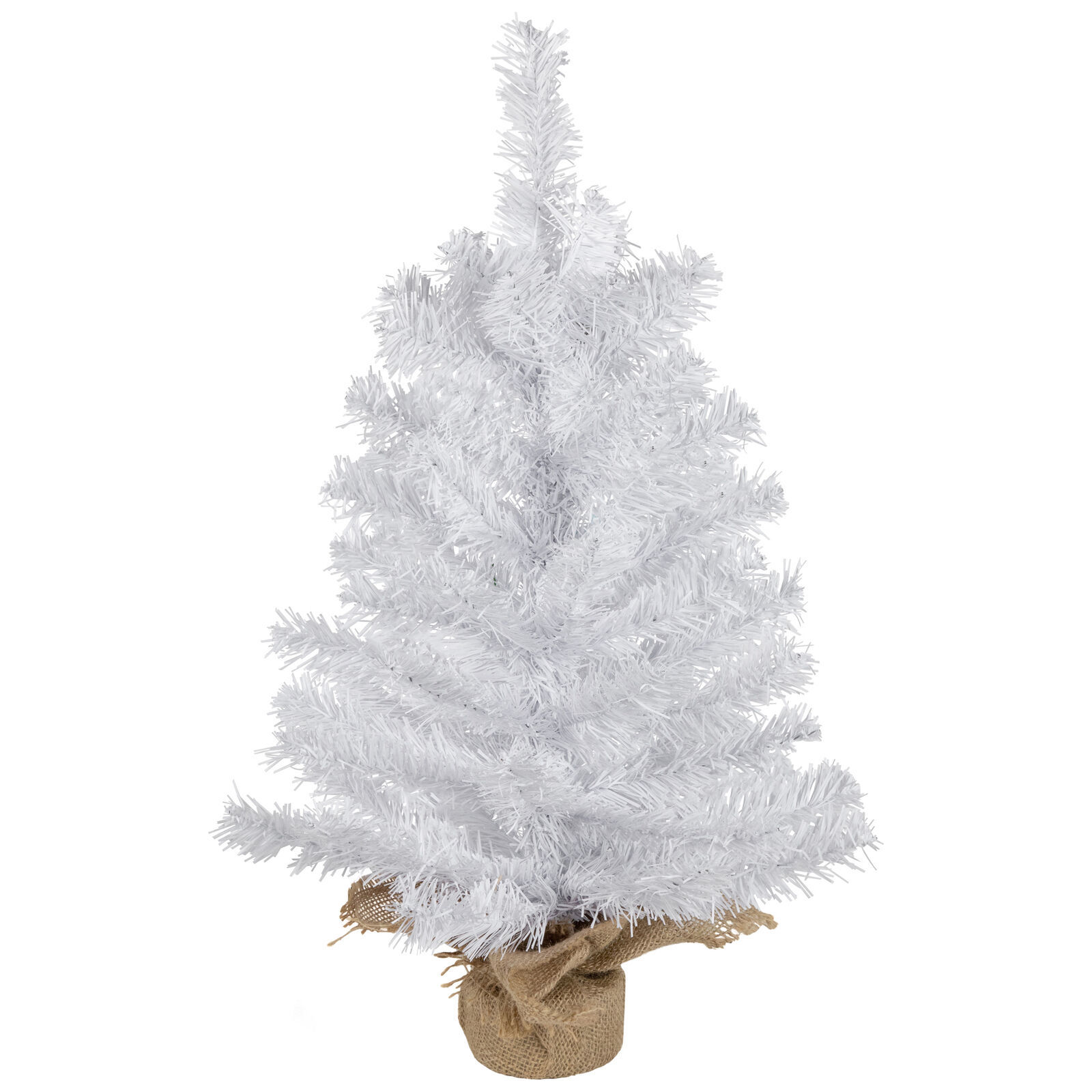 US Seller 24&quot; White Balsam Pine Artificial Christmas Tree In Burlap Base... - $38.98