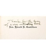 Reverend Harold R Gustafson Business Card Personalized 1920s-30s Ephemer... - $372.45 MXN
