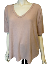 A New Day Pink Ribbed Knit Short Sleeve V Neck Top Size L, NWT - $8.54