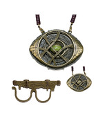 Dr Strange Ring &amp; Necklace Eye of Agamotto Glow in the Dark Pendant Cosp... - £18.95 GBP+
