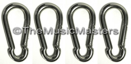 (4) Stainless Steel 4&quot; Safety Spring Hook Boat Marine Rope Dock Line Cha... - £23.83 GBP