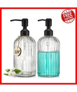Versatile 2-Pack 18Oz Clear Glass Soap Dispensers - Perfect for Kitchen ... - $42.14 CAD