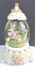 Ornate Vintage Musical Globe Garden Flowers Birds Legged Box 13 - £10.21 GBP