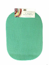Town &amp; Country Mint Green Waffle Weave PVC Vinyl Placemats Set of 4 Oval... - £18.48 GBP