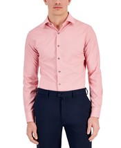 Alfani Dress Shirt Men&#39;s 14-14.5 32/33 Pink Slim-Fit 4-Way Stretch Medal... - $19.99