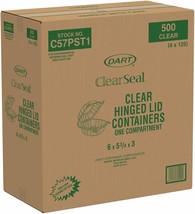 Dart C57PST1 6&quot; x 5 3/4&quot; x 3&quot; Hinged-Lid Plastic Food Containers Clear (... - $60.14