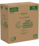 Dart C57PST1 6&quot; x 5 3/4&quot; x 3&quot; Hinged-Lid Plastic Food Containers Clear (... - $1,111.87 MXN