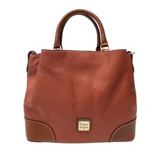 Dooney Bourke Satchel Handbag Pebble Grain Leather Brenna Saddle Trim Caramel - £303.82 GBP