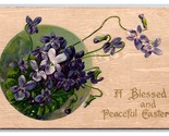 Blessed Peaceful Pasqua Violetto Fiori Non Usato Goffrato DB Cartolina H29 - $4.49