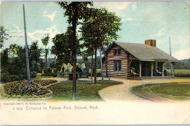 Entrance to Palmer Park Detroit Michigan Rotograph Postcard  1907 - £11.64 GBP