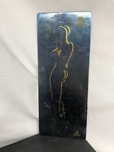 Vintage Nude female Gold Painting on sheet Metal Wall Hanging modern signed - £31.48 GBP