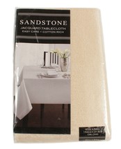 Benson Mills Sandstone Shiny Heavyweight Fabric Tablecloth Ivory 60 X 84 - £30.48 GBP