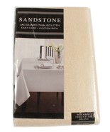 Benson Mills Sandstone Shiny Heavyweight Fabric Tablecloth Ivory 60 X 84 - £30.01 GBP