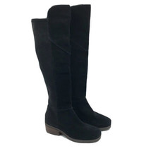 Lucky Brand Womens Twynkl Boots Knee High Block Heel Suede Black Size 6 - £45.99 GBP