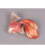 Marcel Boucher Vintage Goldfish Orange Enamel Gold Designer Brooch Pin 1... - £202.42 GBP