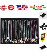 Elegant Black Velvet Necklace Organizer with 12 Compartments for Jewelry... - $589.73 MXN
