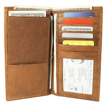 Genuine Leather Checkbook Cover Card Holder Wallet For Women &amp; Men - £17.57 GBP