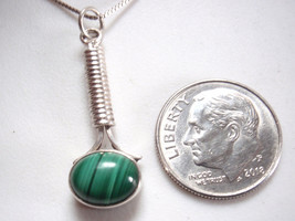 Malachite 925 Sterling Silver Pendant Nice Markings will receive exact item a21b - £9.34 GBP