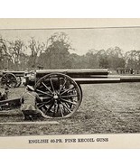 1914 WW1 Print English 60-PR Fine Recoil Guns Antique Military War Colle... - $648.75 MXN