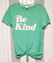 Sweet Soul Tshirt Clothing Front Tie Mint Green Be Kind Cotton T Shirt M... - $207.67 MXN