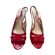 Kate Spade New York women’s red leather patent shoe heels 4&quot; size 9B SKU 2937 - £24.84 GBP