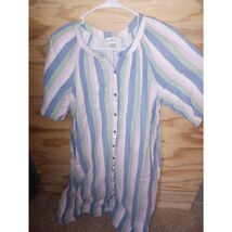 Women's Wonderly Striped Dress Long Maxi Button Up Medium - $9.45