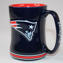 New England Patriots Coffee Mug Embossed Logo 2016 Officially NFL Licensed Cup - $12.84